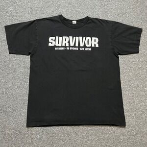 Vintage Cygnus Road to Hana Maui Hawaii Survivor Black‎ Graphic T-Shirt Men's  L